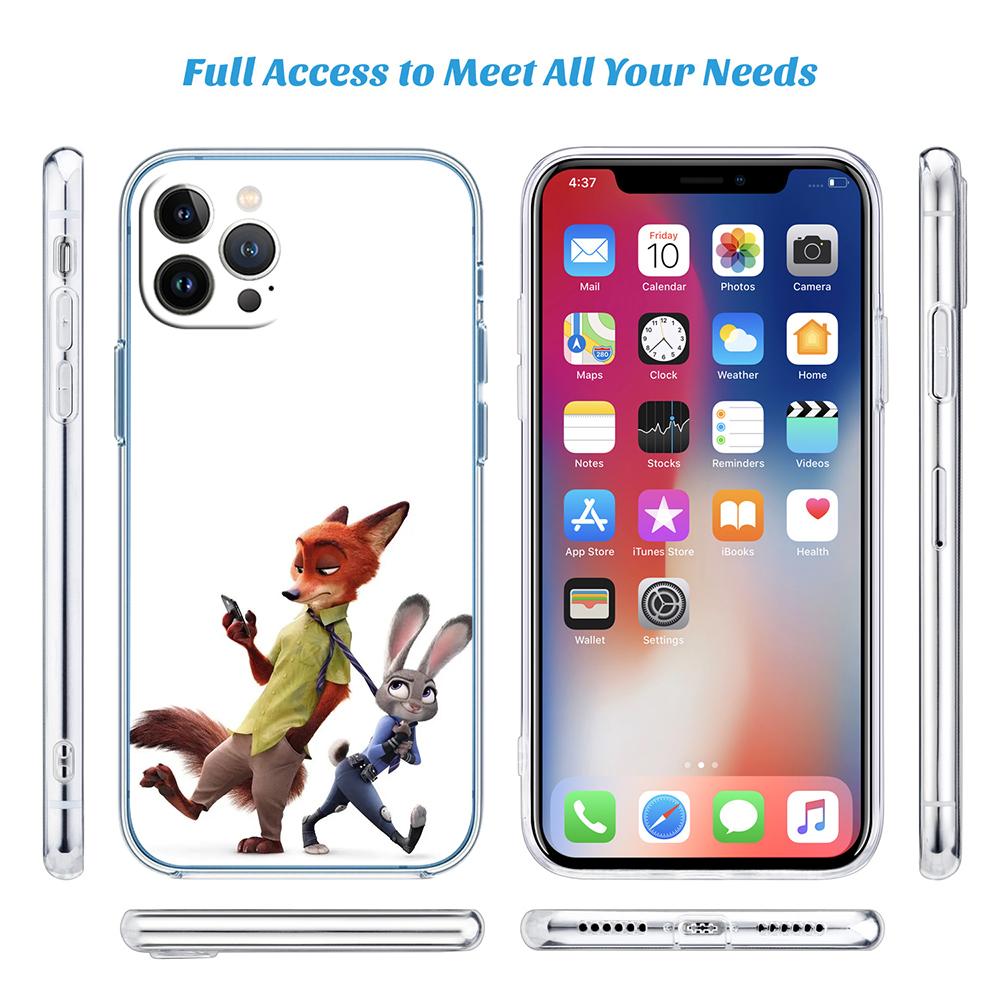 CJ105 Zootopia Disney Soft Shell Transparent Phone Case for Motorola Moto G7 G8 G9 G84 G85 G73 G24 G15 Z2 Play Power Plus