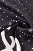 Black Scarf with Cream Monogram 90X90 - Chic and Expressive