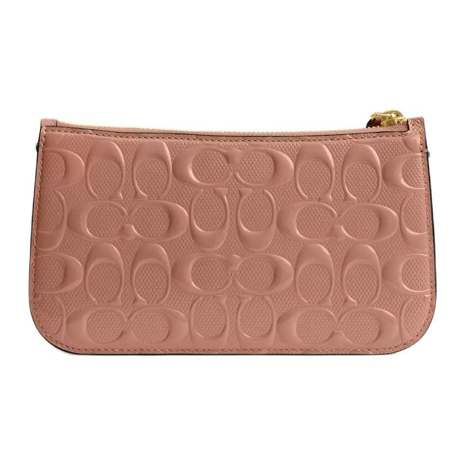 Coach Penn 21 Solid Color Embossed Letter Hardware Zipper Closure Patent Leather Underarm Handheld Shoulder Bag Small Women Handbags Pink CM552-B4A80