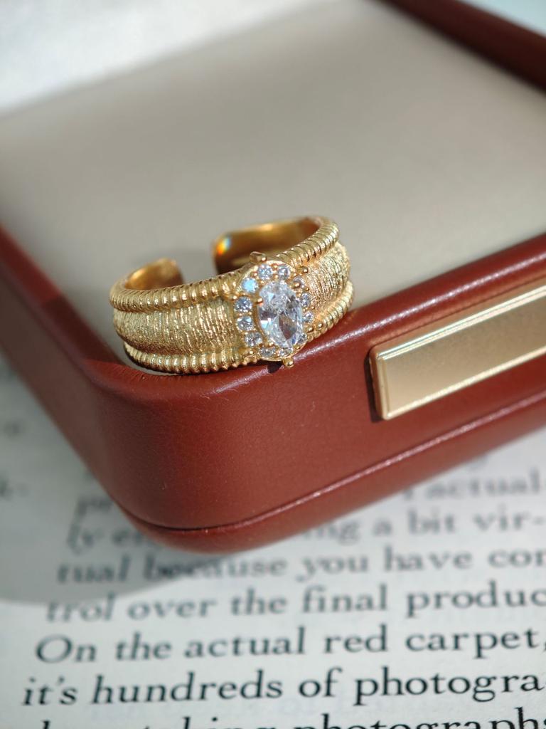 Anillo de Esmalte Vintage Cepillado de Lujo Ligero Rubí Morado Diamante Anillo para Dedo Índice Anillo Apilable Estilo de Uso Accesorios Premium Versátiles