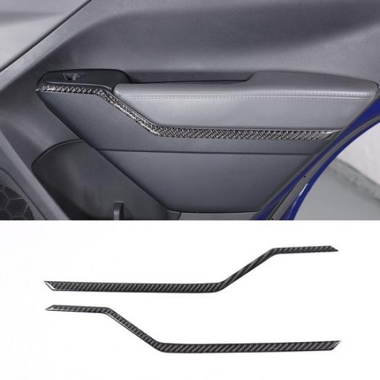 Soft Carbon Fiber Rear Door Upper Side Slot Trim Sticker For Subaru Crosstrek 24