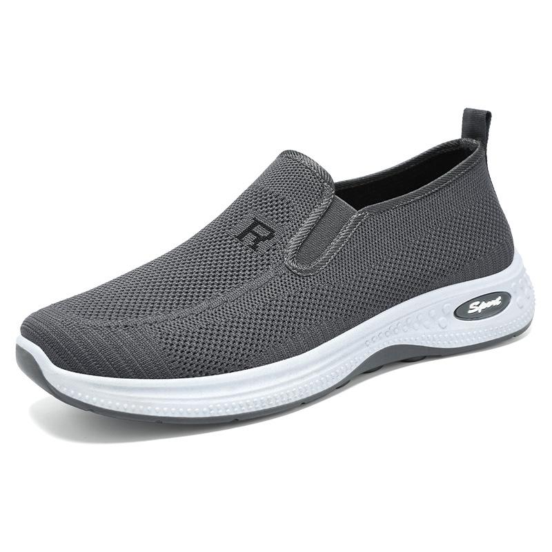 Men's Summer Slip-On Loafers - Soft Sole, Comfortable Flyknit Mesh, Breathable Casual Dad Shoes