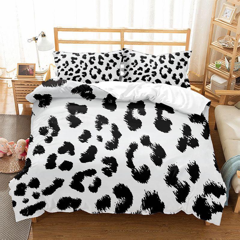 Leopard Print Duvet Cover Set King Queen Full Size Polyester Bedding Set African Animal Cheetah Print Perfect For Man And Woman