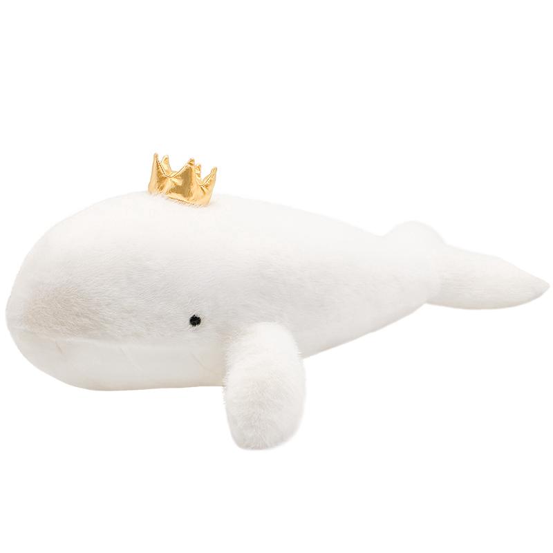 White Whale Soft Plush Toy Under The Sea Crown Whale Cute Ocean Animal Stuffed Plushies Dolls Gifts Ideal For Girls Kid Birthday Decoration