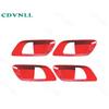 Inner Door Handle Bowl Panel Cover For Honda Fit/Jazz 2014- Red Carbon Fiber