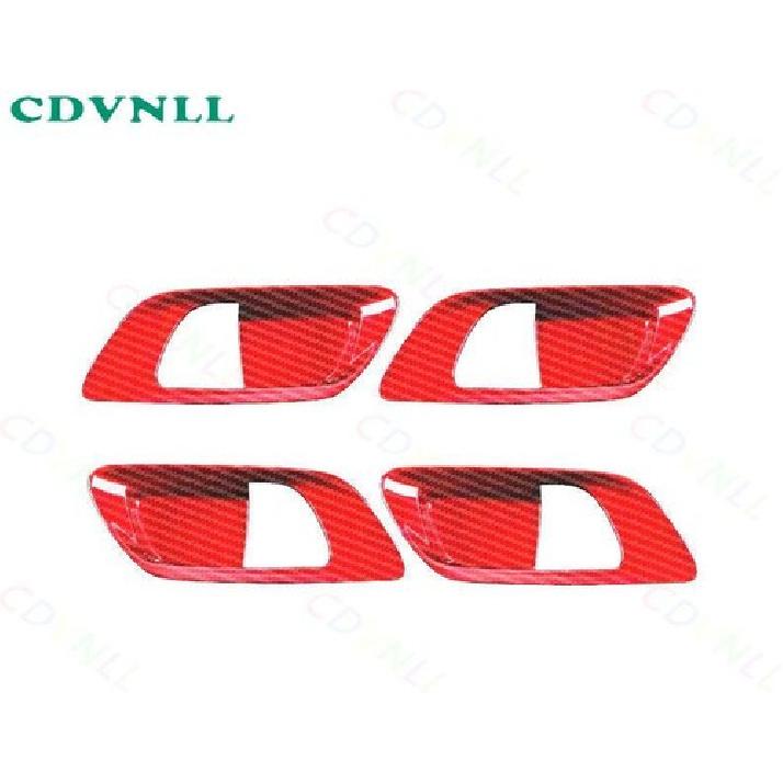 Inner Door Handle Bowl Panel Cover For Honda Fit/Jazz 2014- Red Carbon Fiber