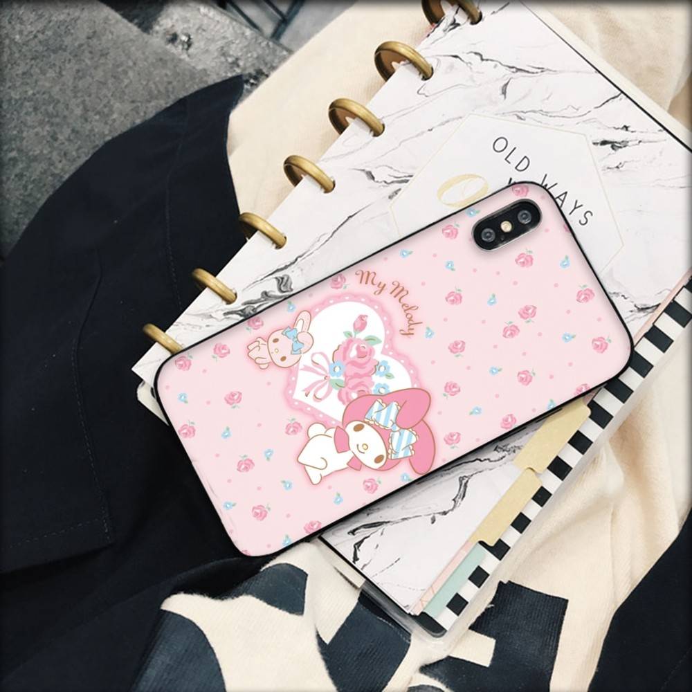 Cute M-My M-Melodys Phone Case For Iphone 17 16 15 14 13 12 11 Pro Max Plus Black Shell Cover Case
