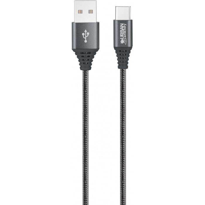 Câble USB-A/USB-C 2.0 Urban Factory - Noir - 2 M