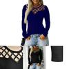 Stylish Women's Hollow Long Sleeve T-shirt For Casual Chic V-neck Pullover Top