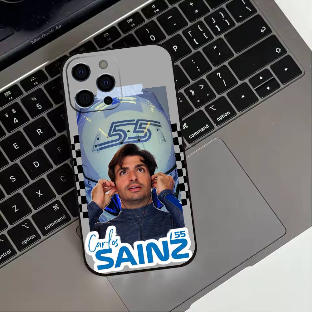 55 Chili C-Carlos S-Sainz  Phone Case For iPhone 17,16,15,14,13,12,11 Plus,Pro Max,XS,Soft Silicone Black Cover