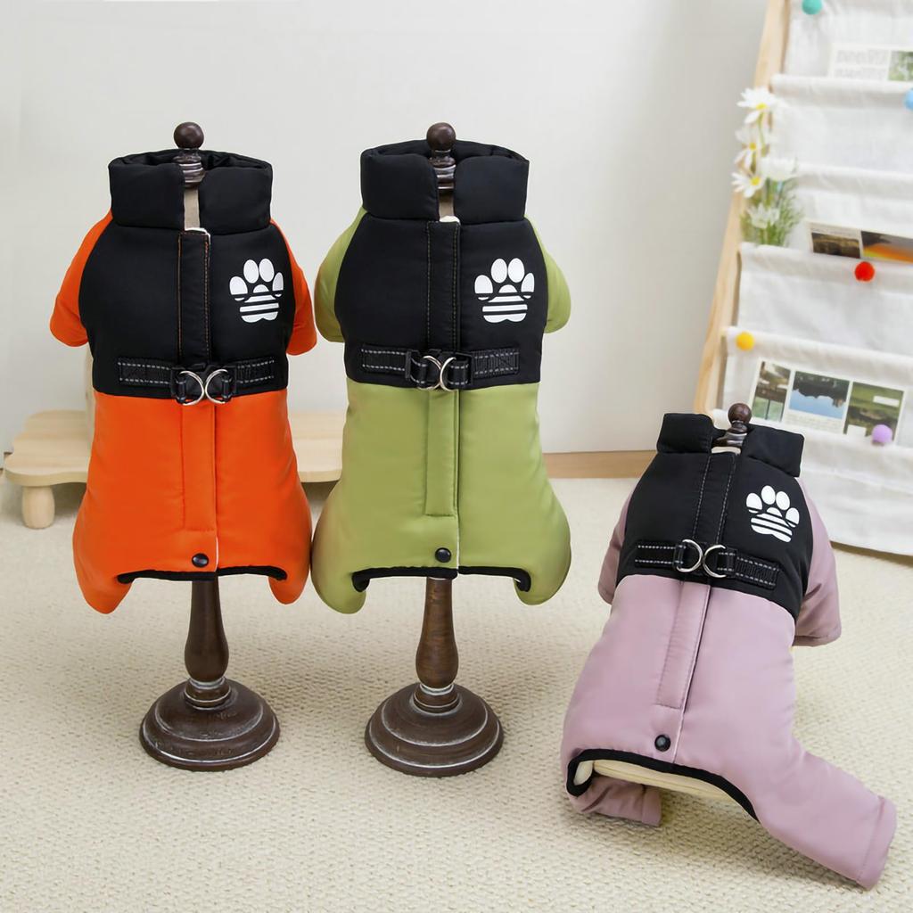 JYIXTN Dog Winter Cotton Coat Down Vest Style Open with Integrated Cotton Waterproof Easy to Put On and Take Warm Pet Snow Small Dog Clothing, Jacket,