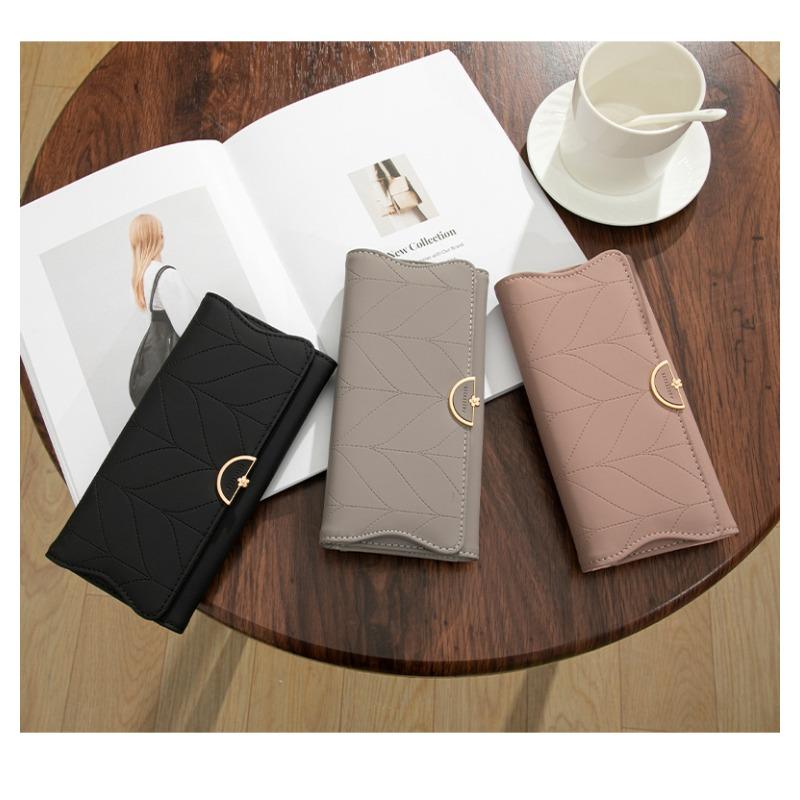 Long wallet for women, niche design, triple fold, small and fresh coin purse, women's handbag
