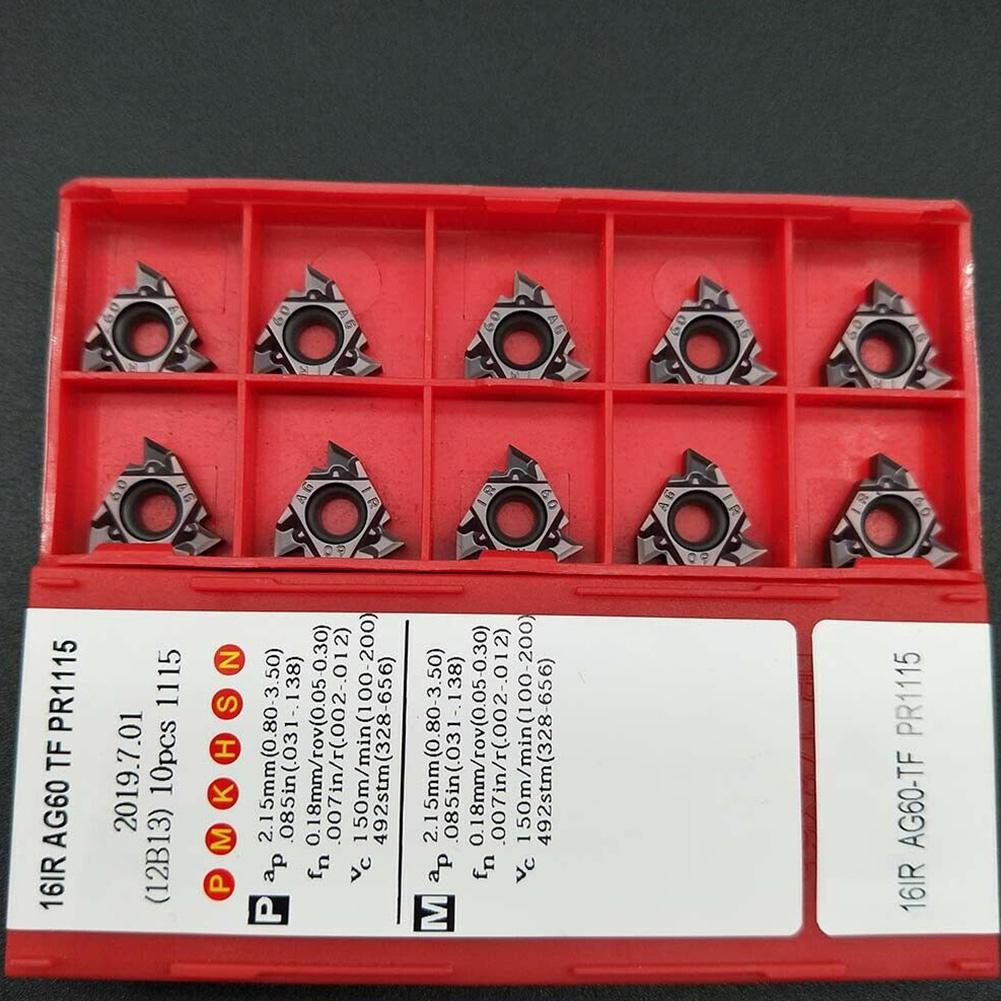 10pcs 16IR AG60-TF PR1115 CNC Thread Insert 16IR AG60 Carbide Inserts 16ER 3/8" CNC Machine Parts Machine Tool Parts & Accessori