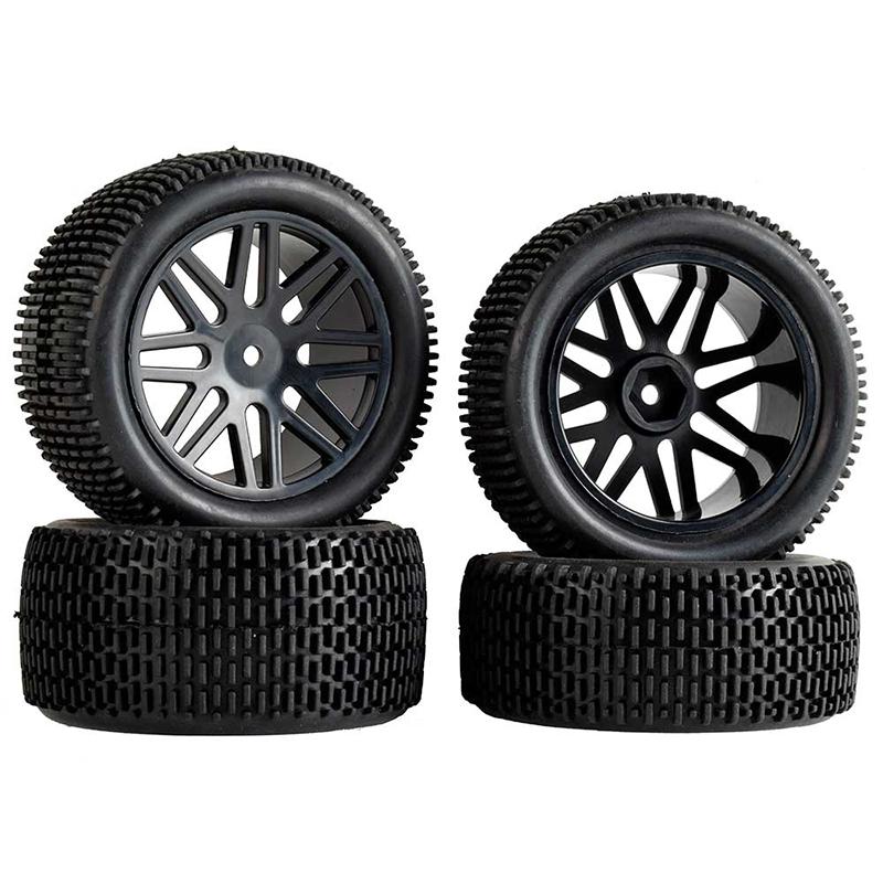 RS Wear-Resistant Off Road Tires Plastic Wheel Rim Rubber Tyre for 1:10 RC Car HSP 94107 94166 94106 94155 Tamiya Wltoys 144001