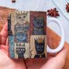 Medieval Cats Pattern Mug With Handle Heat Resistant Afternoon Teas Mug Drinking Cup for Coffee Teas Milk Enduring