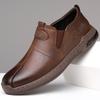 Spring and Autumn New Men's Daily Casual Leather Shoes Men's Soft Leather Soft Sole Handmade Online Sleeve Shoes Men