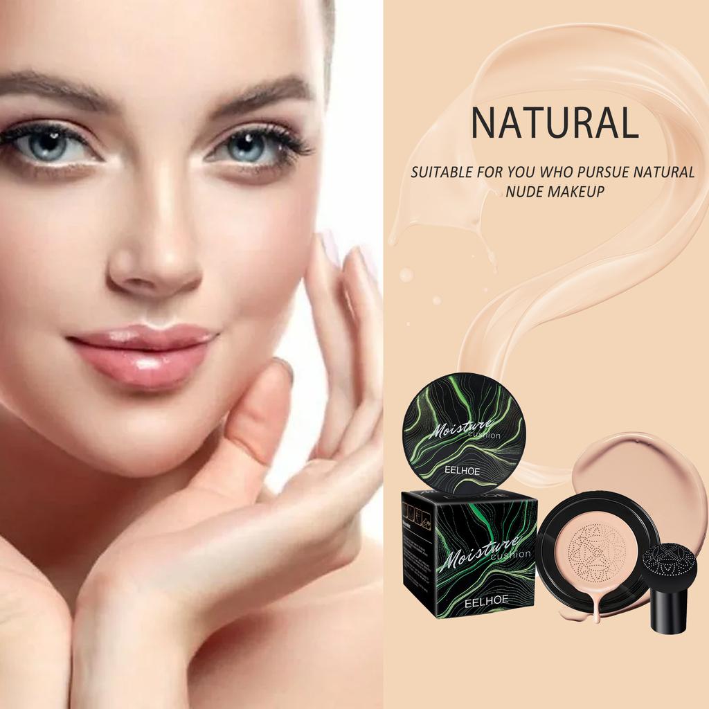 Le coussin d'air en tête de champignon couvre les imperfections du visage, éclaircissant, hydratant, fond de teint naturel nu