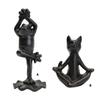 Cast Iron Meditations Animal Figurine Decors, Antique Tabletop Accent for Shelf Styling, Desk Corner, and Calm Home Displays