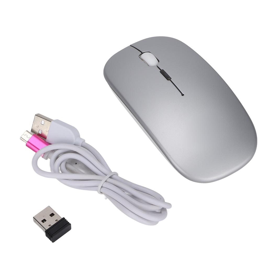 Wireless Optical Mouse 2.4GHz DPI Regulation Silent Switch Colorful Lights Office Light MouseSilver