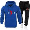 Men's Autumn Basketball Print Hoodie & Pants Set - Street Casual Warm Sportswear