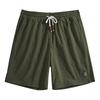 Men Knit Shorts Elastic Waistband Drawstring Adjustable Fit Relaxed Fit Patchwork Breathable Material