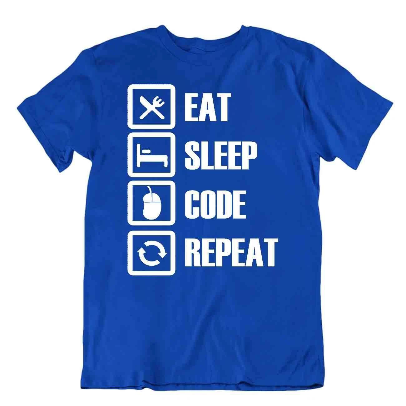 Eat Sleep Code Repeat Tshirt Programmer T-Shirt Awesome Cool Tee 3XL