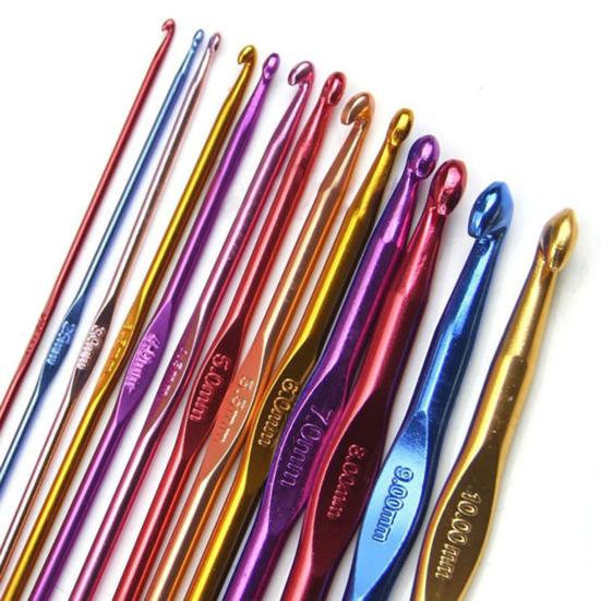 Háčkovací jehly bez závad DIY Craft hliníkové slitiny háčkovací háčky na šátky