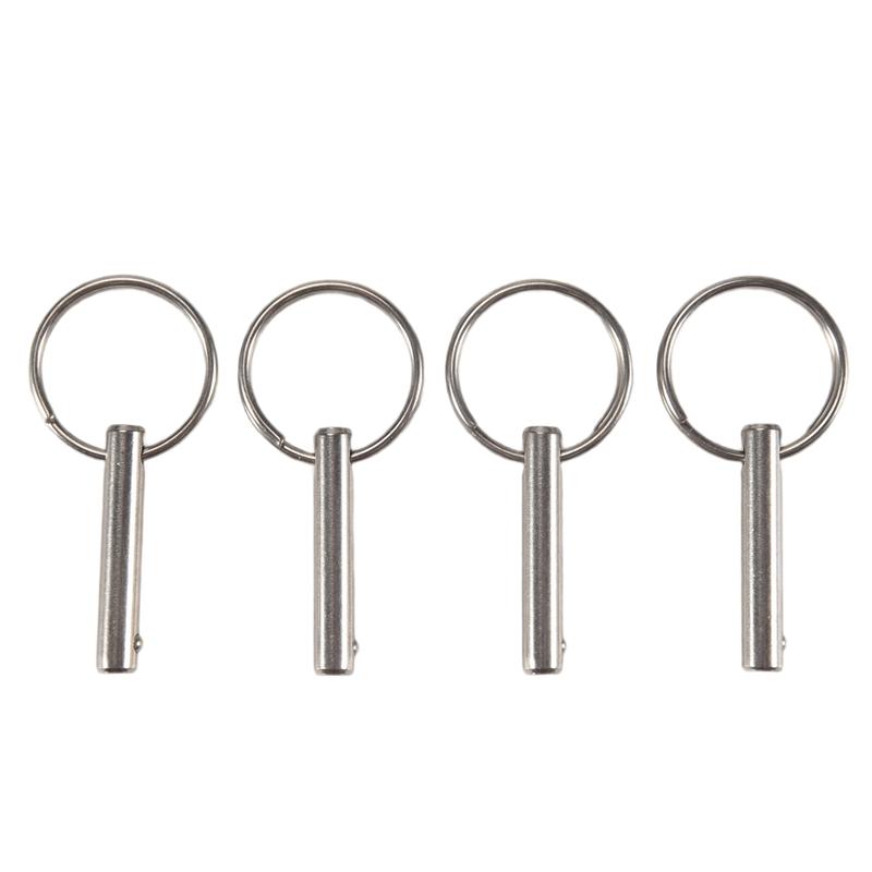 4 Pcs Quick Release Pin 1/4 Inch, Full 316 Stainless Steel, Bimini Top Pin, Marine Hardware, All Parts Are Made Of 316 Stainless