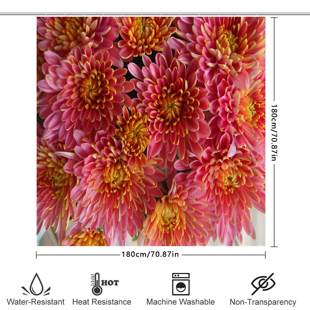 Pink Daisy Shower Curtain: Flower Design Bathroom Decor Waterproof Fabric For Bathtub Modern Home Bathroom Accessories (Size L)