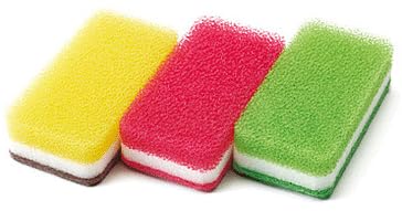 Duskin Antibacterial Hard Sponges (Kitchen Use), 24-Pack, Kitchen Sponges for Oil Removal, Long-Lasting (3-Color Hard Sponge Set, 8 S-Pack)