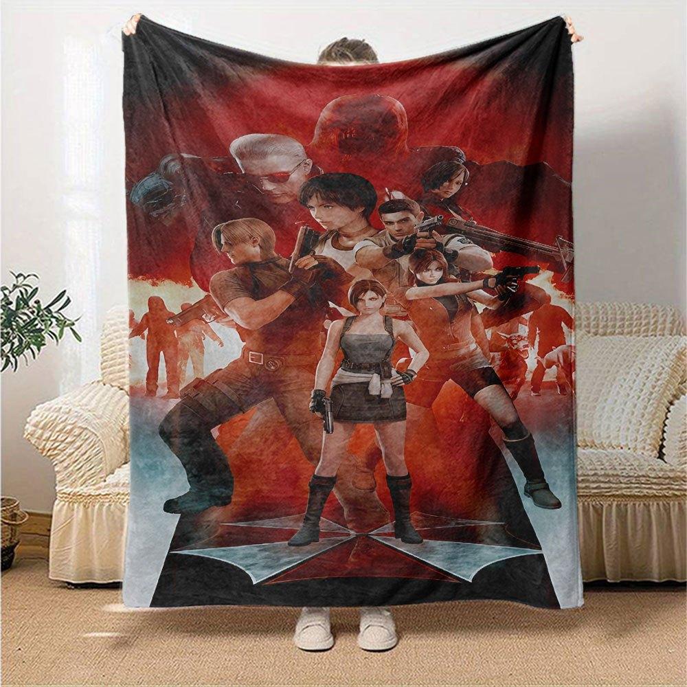 1pc Resident Evil 4 Blanket Soft Warm Throw for Home, Office, Travel All Season Cozy Bedding Gift, Office Cozy Accessory