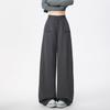 Spring 2026 Color-Block Curved Leg Wide Sweatpants: Spliced, Loose, Slimming, Good Drape, Sportswear