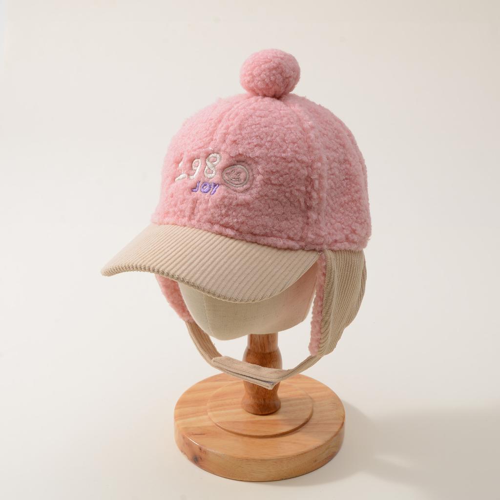 Casquette de Baseball en Polaire d'Hiver pour Enfants Chapeau à Visière avec Oreillères Chaleureux Réglable Doux Pelucheux Chapeau Chaud pour Garçons Filles 3-10 Ans