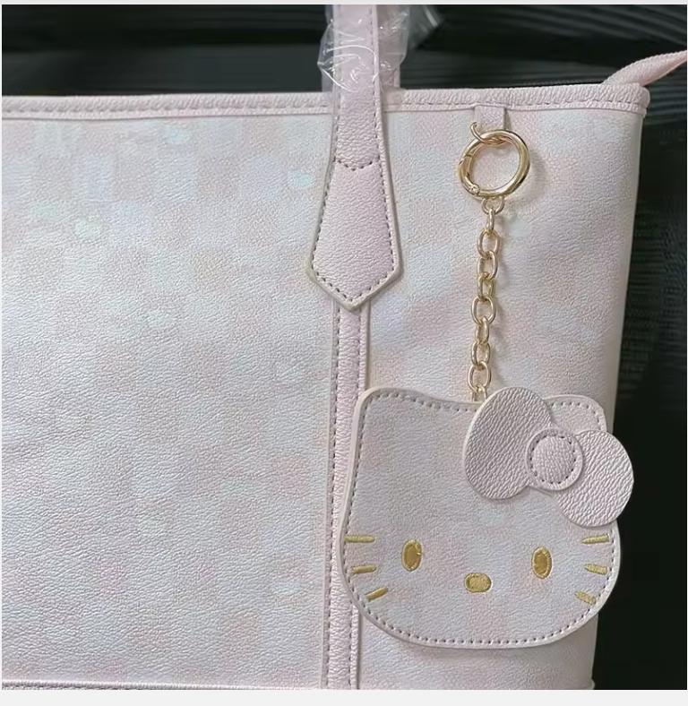 Sacola Tote Estampada Menina Fofa Rosa Grande Capacidade Bolsa de Mão Feminina Para Deslocamento Bolsa de Ombro Pu