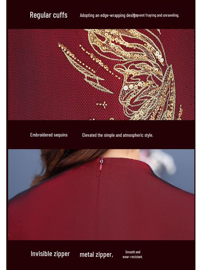 Elegant Autumn 2025 Cheongsam: Mother-of-the-Bride Dress