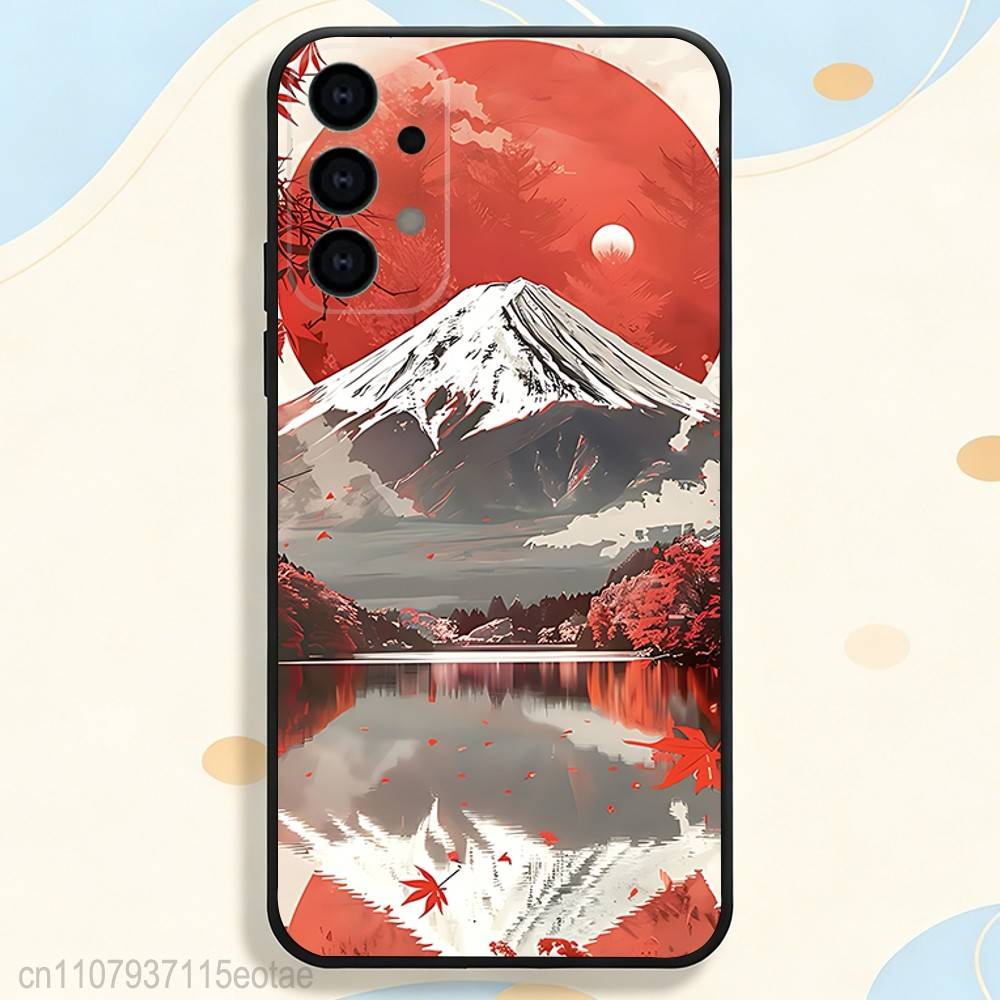 Coque de téléphone Paysage Mont Fuji Japonais Silicone Souple Pour Samsung S26,S25,S24,S21,S22,S23,S30,Ultra,S20,Plus,Fe,Lite