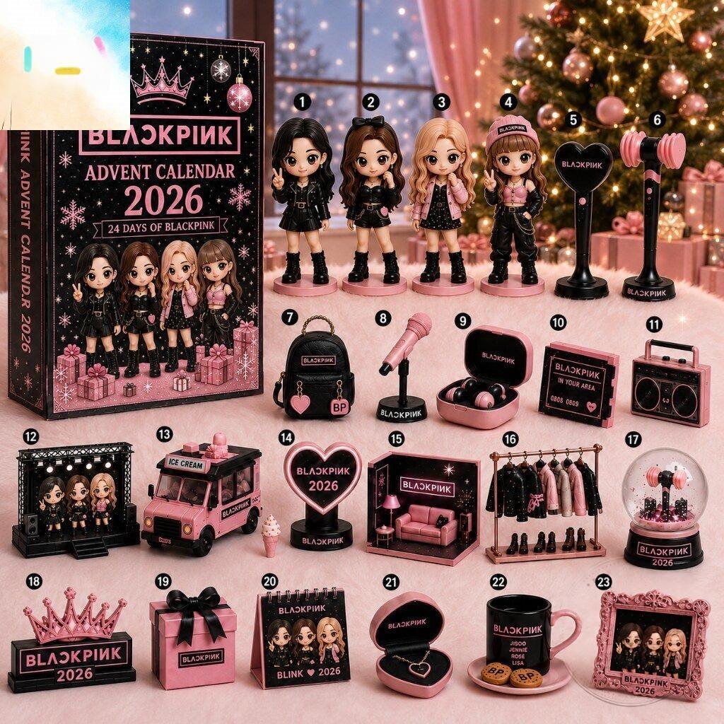Calendario dell'Avvento KPOP, Scatola Cieca di Natale da 24 Giorni con Mini Figure di Idol, Ornamenti Artigianali da Collezione per Fan K-Pop