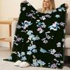 Floral Flannel Throw Non-Pilling Soft Warm Blanket for New Moms, Home, Sofa, Holiday (Xmas, Halloween) & All Seasons