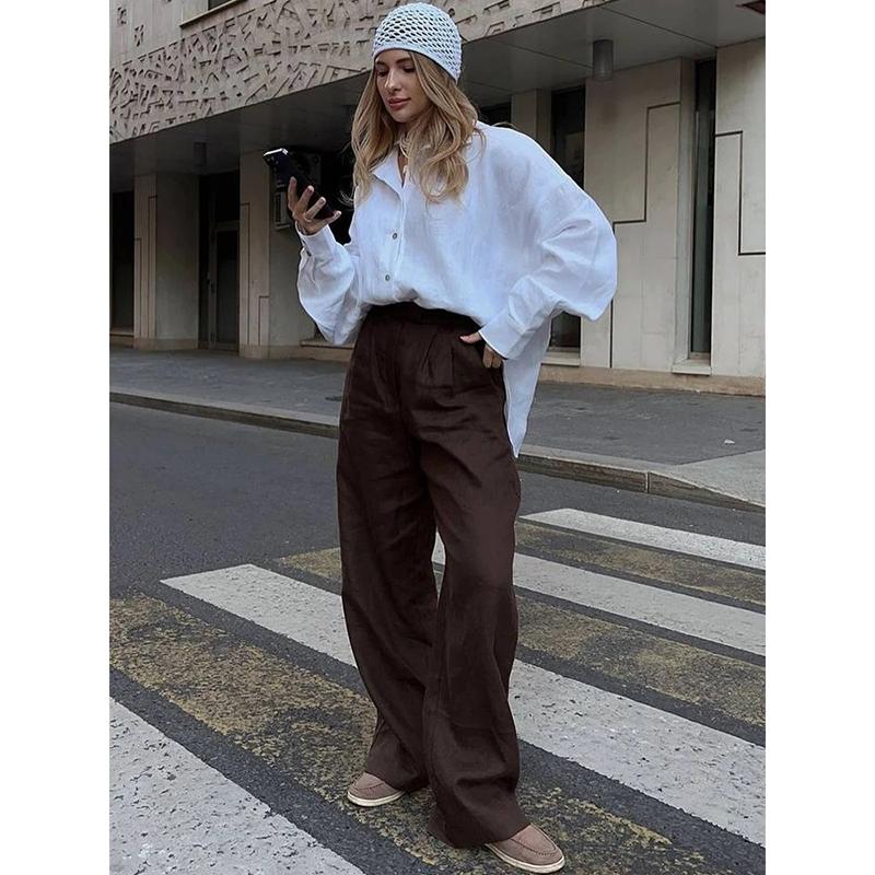Autumn Fashion Loose Women's Shirts Long Sleeve Lapel Oversize Female Blouses Elegant Cotton Linen Lady Shirts