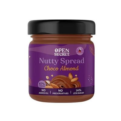 Open Secret Choco Almond Butter Pack of 10 | 87% Almonds, No Added Oil, No Preservatives, 70% Less Sugar  | Breakfast | Glass Jar (175 Gm)