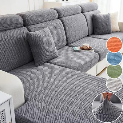 New Jacquard Sofa Covers Soft Elastic Sofa Seat Cover For Living Room Chaise Lounge L-Shaped Sofa Slipcover Solid Color Home