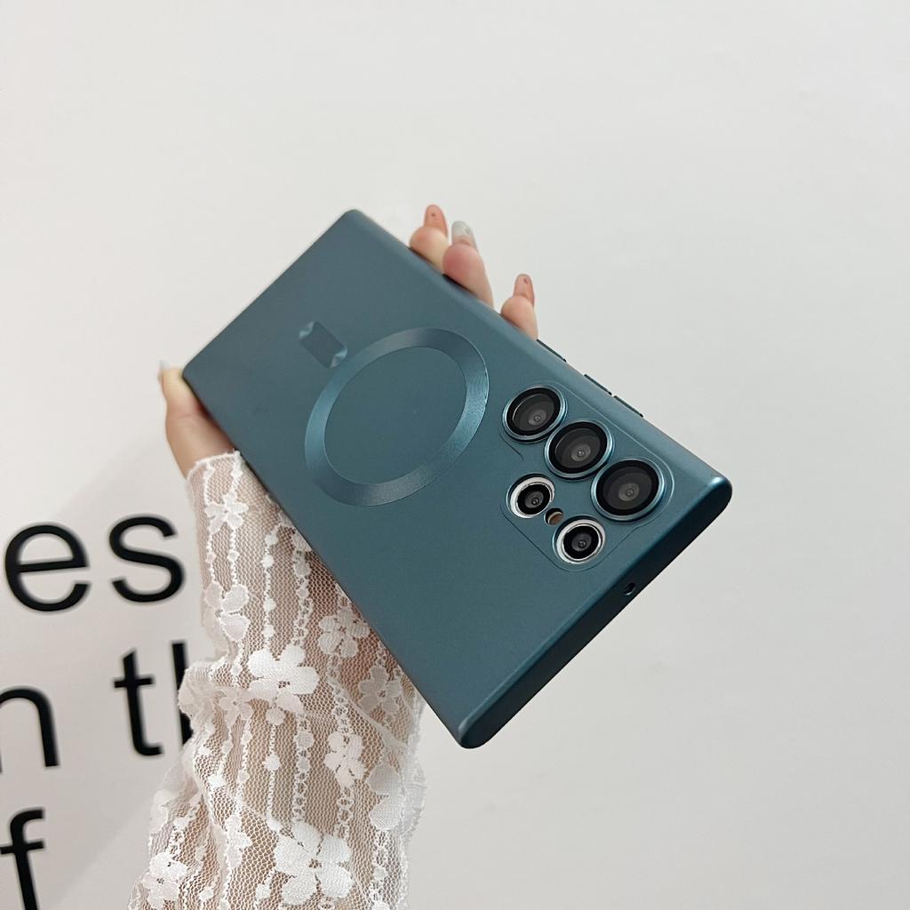 Suitable for Samsung S24ultra Mobile Phone Case Comes with Lens Film S21S22S23 Silicone Magnetic Absorbing New Soft Case