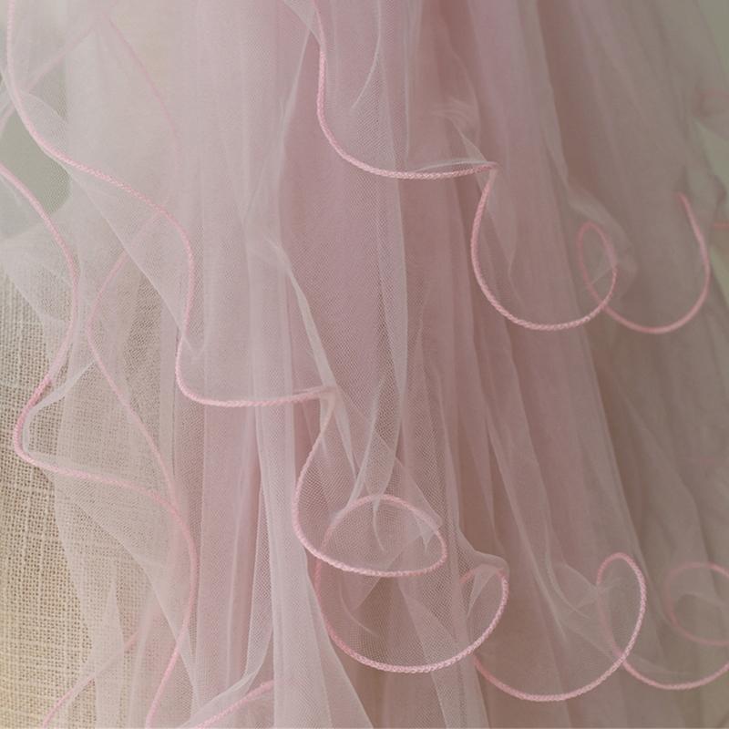 Multilayer Wedding Veil for Bride Bachelorette Party Veil Ruffle Trim Veil for Engagement Event and Formal Gathering