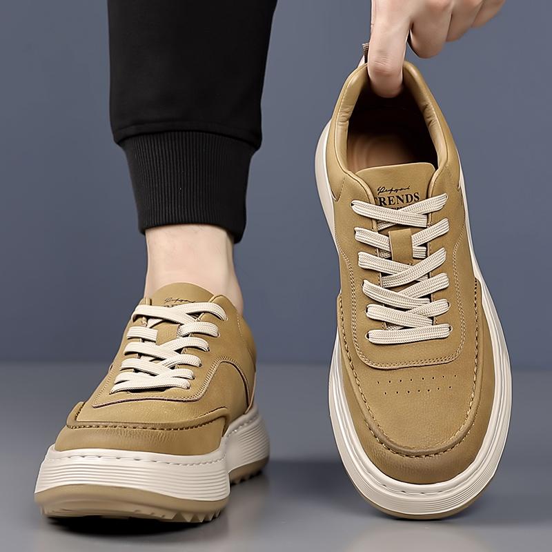 Mode Hohe Qualität Herren Schnür-Sneakers Bequem Atmungsaktiv Herren Flats Leder Herren Freizeitschuhe Business Casual Fahrschuhe
