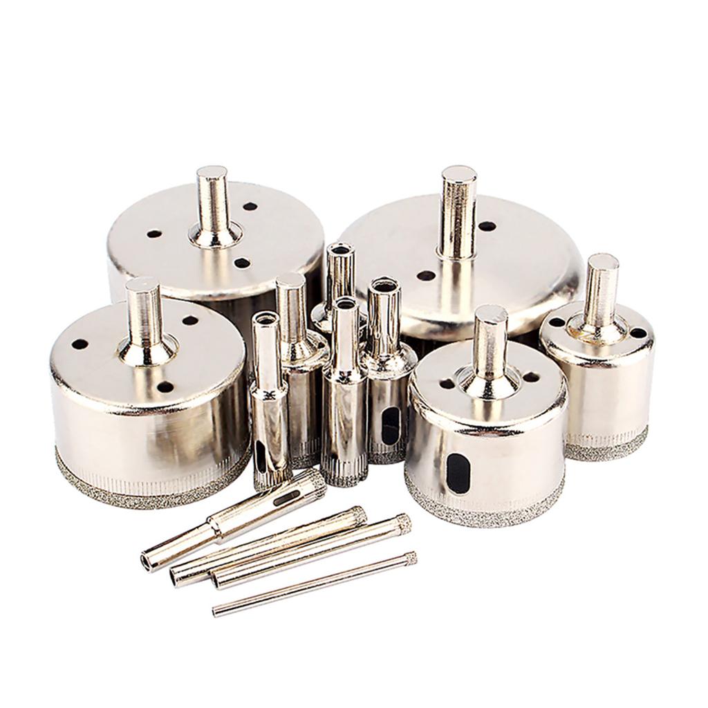 14Pcsset 3?70mm Diamond Coated Hole Saw Drill Bit Cutter for Glass Marble Tile