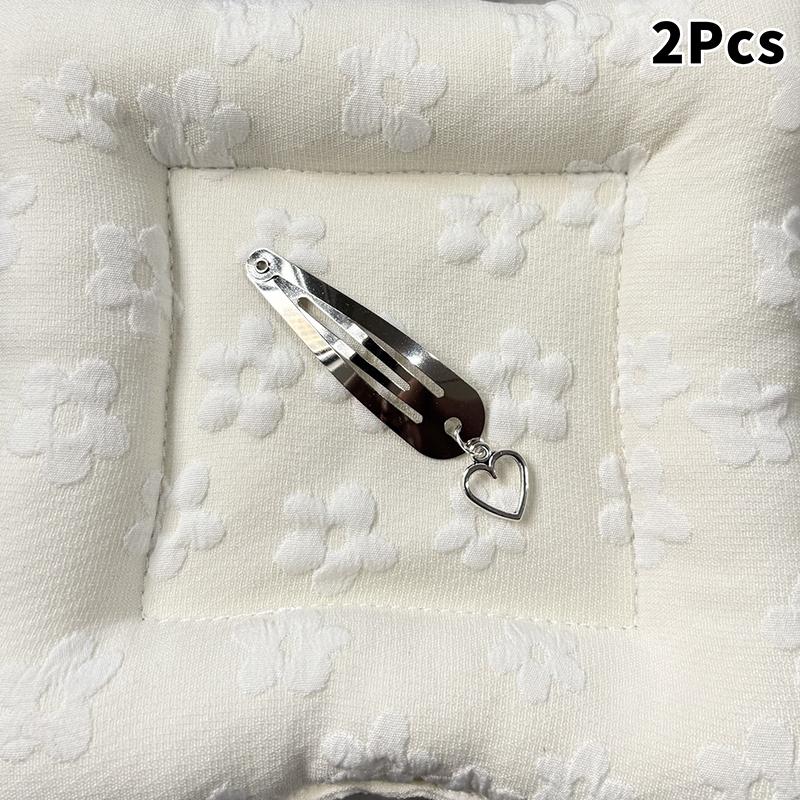 

2Pcs Metal Heart Cross Pendant Hair Clip Women Hairpins Headwear Chic Round Barrette Gothic Girls Hair Accessories Gifts E