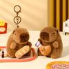 Bag Hanging Capybara Keychain Cute Plush Toy Doll Capybara Key Pendant  School Bag Pendant