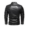 Leder Herren Mehrfarbige Jacke Unifarben Herren PU Lederjacke Herbst Motorradbekleidung Neue Herrenjacke Plus Samt