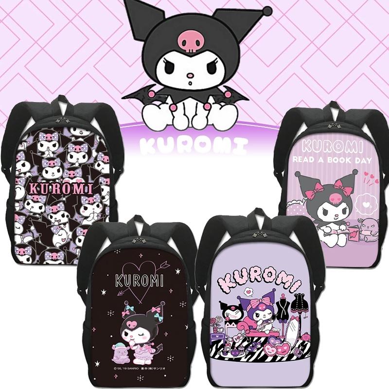 Kuromi Student Backpack Set With Pen Case And Shoulder Bag