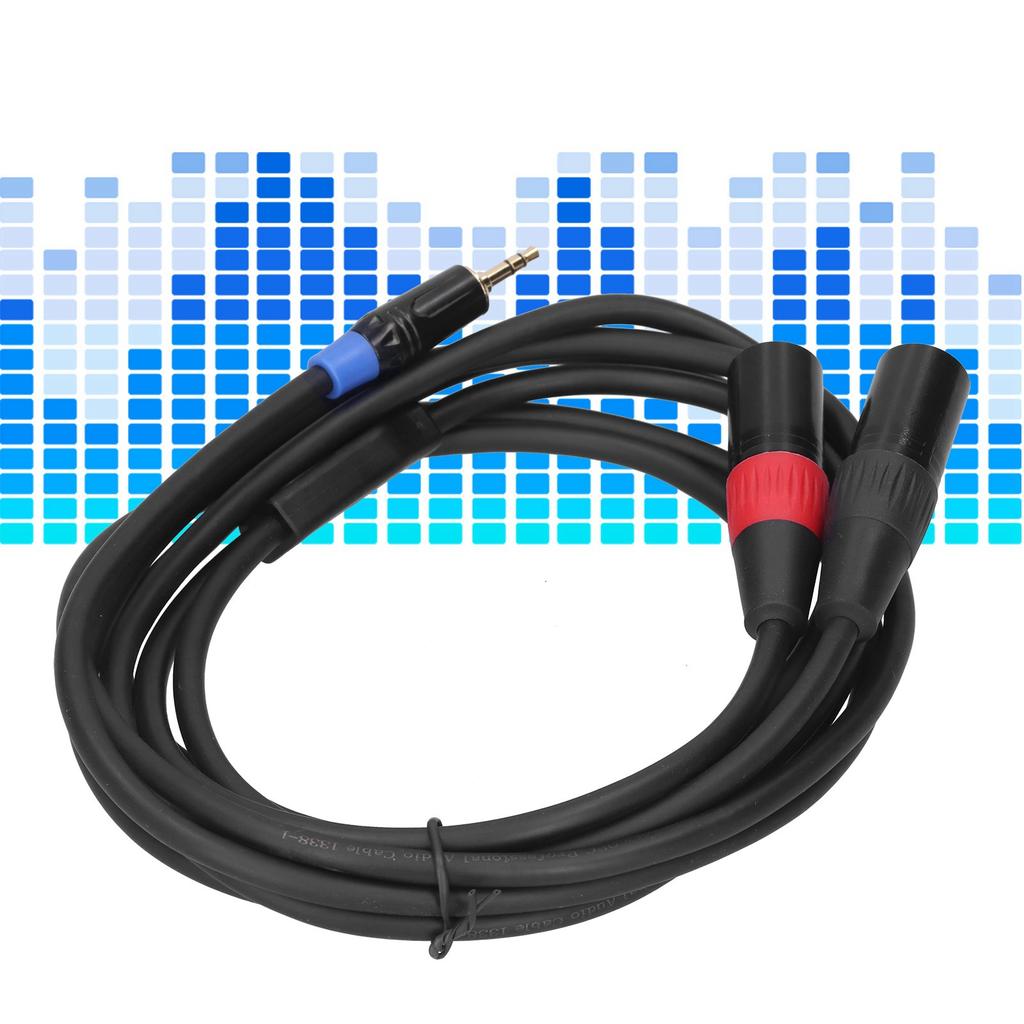 3.5mm Stereo Male To Dual 2 XLR Male Plug Connector Converter Adapter Cable Cord